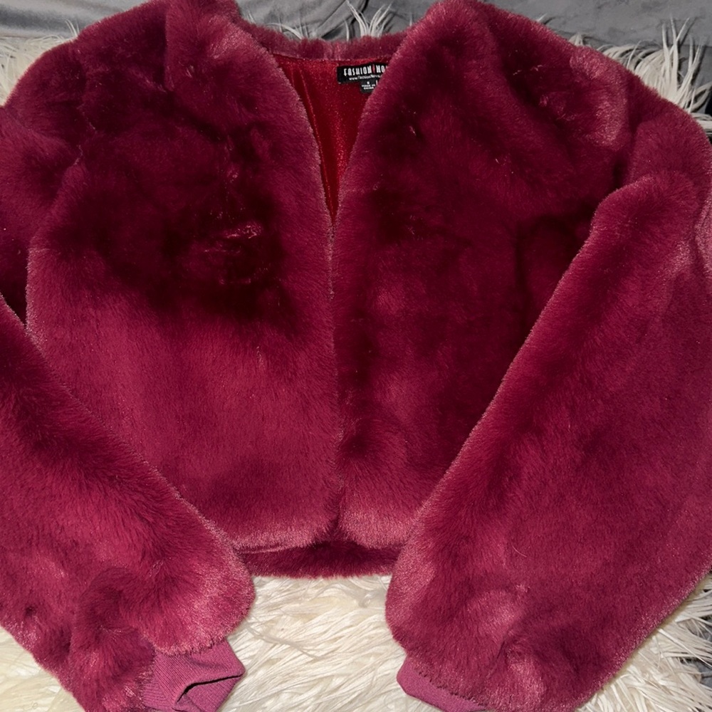 Fashion Nova fur crop jacket